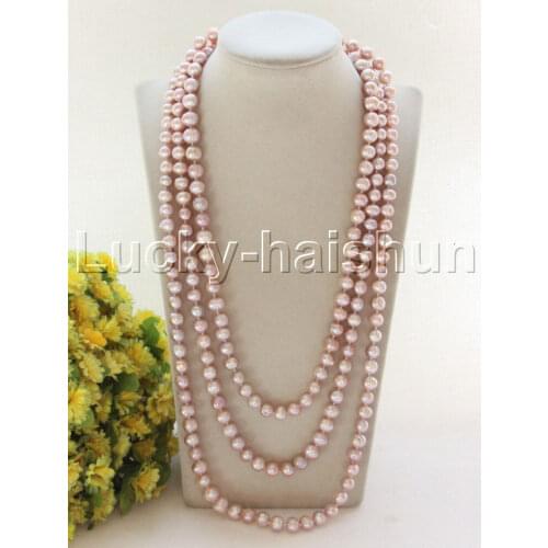 Selling Jewelry>>length natural 80" 11mm Baroque purple freshwater pearls necklace
