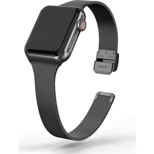 Stainless Steel Strap for Apple Watch 40mm 44mm Series 6/SE/5/4/3/2/1 Band Slim Metal Bracelet Correa for iWatch Band 38mm 42mm