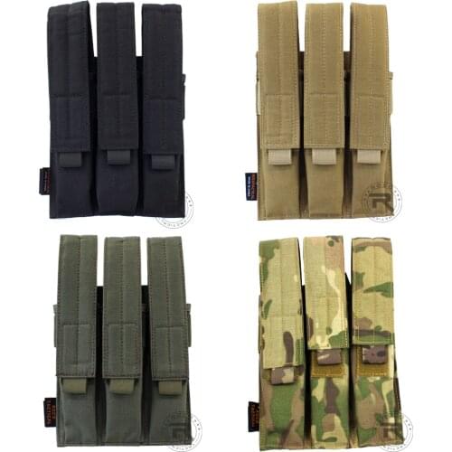 ROCOTACTICAL Tactical Triple Mag Pouch for KRISS/MP7 Magazine Military Molle Triple Magazine Pouch Black/Coyote Brown