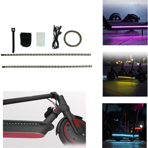 Foldable LED Strip Flashlight Bar Lamp For Xiaomi Mijia M365 Electric Scooter Skateboard Night Cycling Safety Decorative Lights