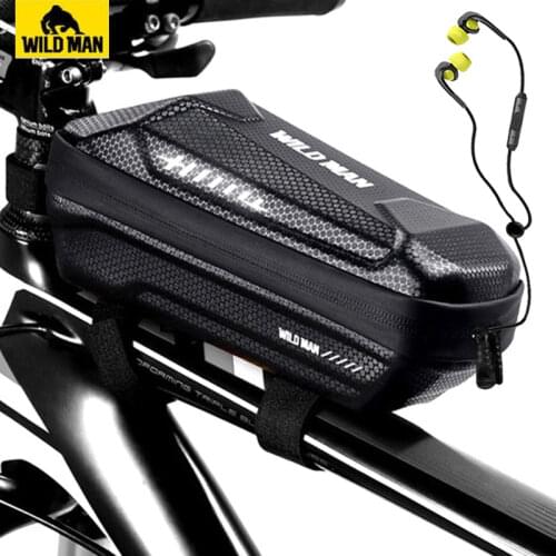 WILD MAN Top Tube Pannier Rainproof Bike Bag Front Bicycle Bag Hard Shell Cycling Frame Bag Cycling Accessories Capacity 1L