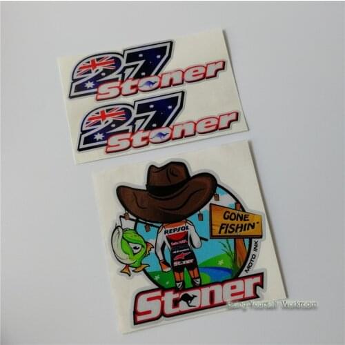 Motorsport Casey Stoner 27 Fishing Stickers Motorcycle Racing Reflective Sticker Motocross Decals Vinyl SBK ATV