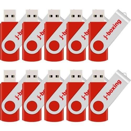 US Stock Red 32GB USB Flash Drive Metal Swivel USB Memory Stick 8GB 16GB Rotating Pen Drive Thumb Storage 1GB 2GB 4GB 10PCS/Pack