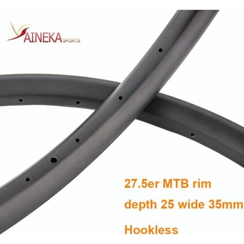 On Sales! 27.5er carbon MTB rims 25mm depth 35mm width clincher compatible with tubeless