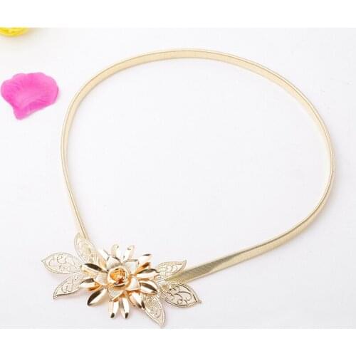 Ladies Golden Flower Belt Female Luxury Belts Waist Chain Cinch Decorated New Fashion Design Solid Belts For Women