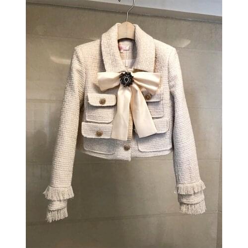 Suits Women Runway Luxury Designers Elegant Office Ladies Formal Tweed Blazer Jacket Mini Skirt 2 Piece Set Winter Outfits