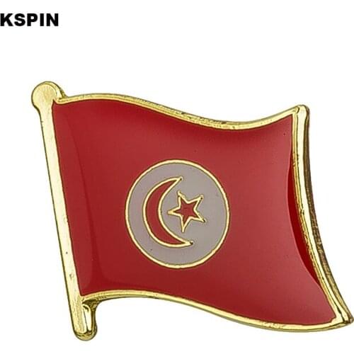 Tunisia Flag Badge Clips Button for Clothes Metal Kawaii Pins in Brooches KS-0176