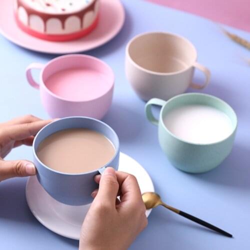 1Pcs Water Cup Durable Teacup Wheat Straw Milk Coffee Cup Milk Breakfast Tea Cup Mug Couple Drink Mug Coffee Toothbrush Cup