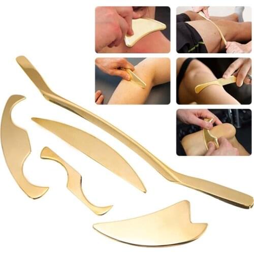 5 Types Brass Therapy Muscle Massage Guasha Board Body Relaxation Deep Tissue Recovery Blood Circulation Health Care