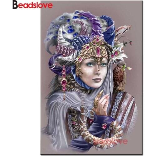 5D Diamond Embroidery snake Woman Cross Stitch Flower Lady Diamond Painting Kits Mosaic Sale Rhinestones Art Handwork Gift S83
