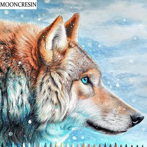 5D Diy Diamond Painting Full Square Cross Stitch Animal Wolf Of Rhinestone Painting Embroidery Diamond Mosaic Decoration Home