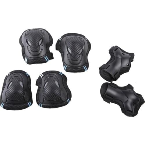 6pcs/Set Teens & Adult Knee Pads Elbow Pads Wrist Guards Protective Gear Set for Roller Skating Skateboarding Cycling EK