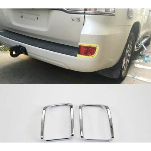 Car Accessories Exterior Decoration ABS Chrome Rear Fog Light Lamp Cover Trim 2pcs For Toyota Land Cruiser 2016 Car Styling