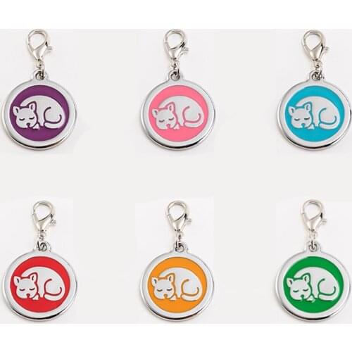 1pc Personalized Cat Dog ID Tag Free Engraving For Doggie Collar Pet Charm Name Pendant Necklace Puppy Accessory