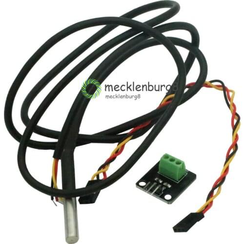 DS18B20 Digital Waterproof Temperature Sensor Module Kit Stainless Steel Probe For Arduino Plugable Terminal Adapter 100CM Cable