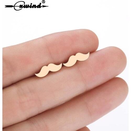 Cxwind Fashion Punk Mustache Beard Earrings Jewelry Cute Geometric Stud Earring Best Gift for Women Girl pendientes mujer moda