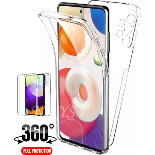 A32 4G A02 A52 A72 5G A12 A42 A02S 360 Double Cases For Samsung Galaxy A01 A11 A21S A31 A41 A51 A71 Crystal Silicone Full Cover