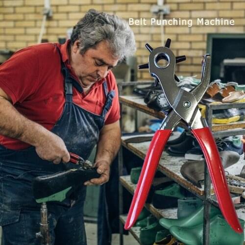 Leather Belt Hole Puncher Practical Sewing Crafts Plier Eyelet Puncher Revolve Sew Machine Multipurpose Bag Setter Tool