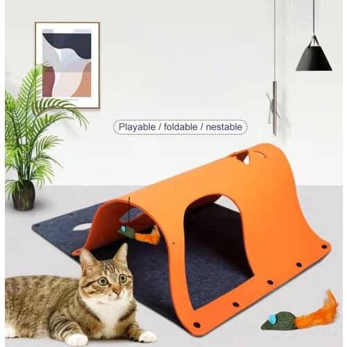 Cat mat pad Pet Cat Litter Mat Pet Product Bed For Cats House Clean mat Felt cat multifunctional tunnel est mouse toy Accessorie
