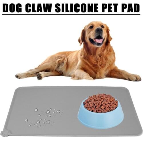 Pet Bowl Drinking Mat Dog Feeding Placemat Solid Color Pet Mat Silicone Pet Food Pad Waterproof