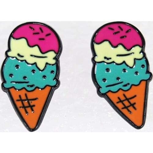 Snowball Icecream Fashion Anime Cartoon Earring Cute Animal Stud Earrings For Women Girls Kids Jewelry XMAS New Gifts
