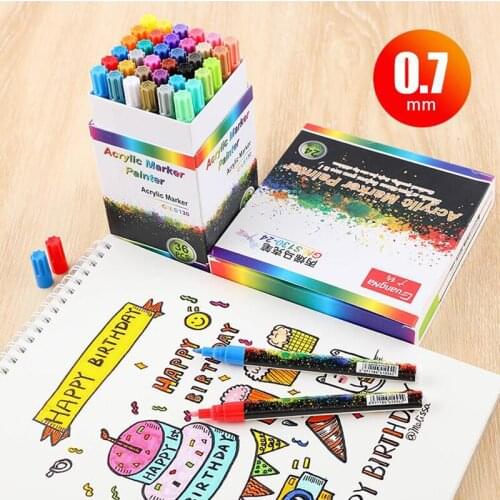 24/36Colors Acrylic Marker Pen Set Children Markers for Glass Ceramic Stone Drawing Washable Creative DIY Art Supplies