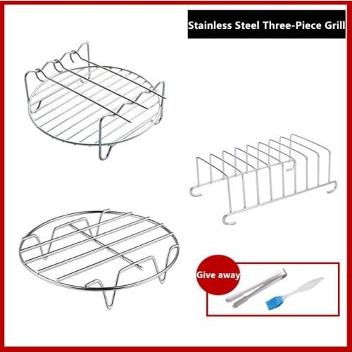 8 Inch Air Fryer Accessories Set High Quality Baking Basket Pizza Plate Grill Pot Kitchen Cooking Tool Electric Deep Fryer Parts