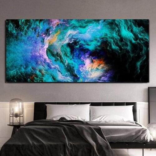 Green Blue Cloud Abstract Think Independe Wall Picture Oil Painting for Living Room Canvas Modern Art Poster and Print Home Deco