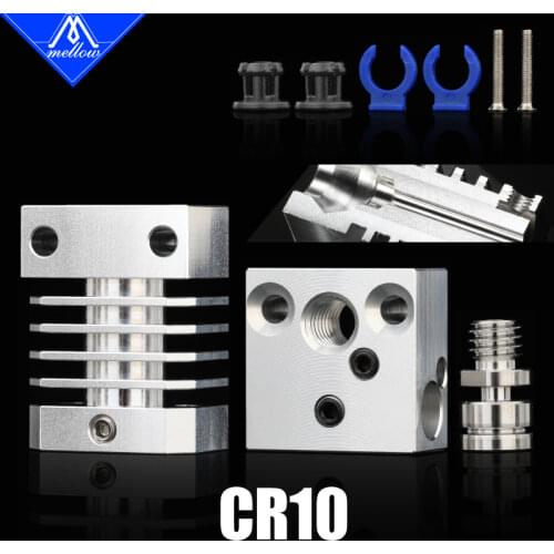 Newest Mellow Super Smooth Cr10 All Metal Titanium Heat Break Hotend Kit For Cr-10 Ender 3 Heatsink 3D Printers Micro Swiss