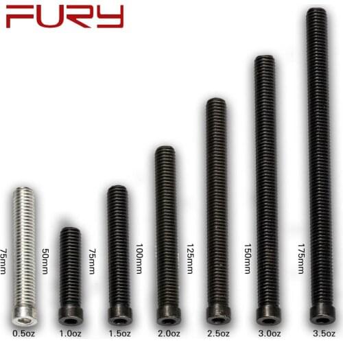 FURY Original Weight Bolt Adjust Weight 0.5oz+1oz+1.5oz+2oz+2.5oz+3oz+3.5oz 7 Pieces of Weight Bolt Billiard Accessories