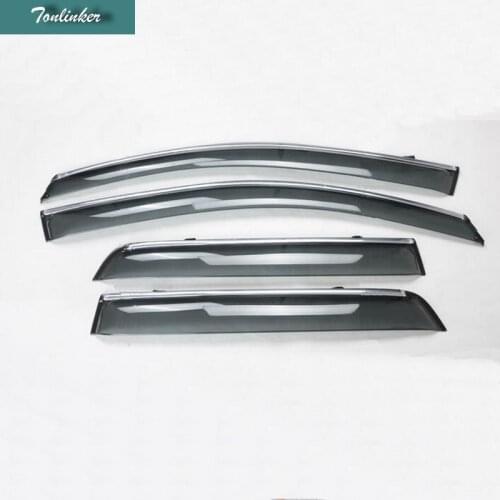Tonlinker 4 PCS Car NEW ABS plastic two style modified special rain shield cover case Stickers for Mitsubishi ASX 2013-15
