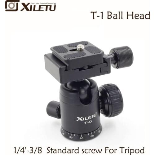 Xiletu T-0 Portable Aluminum Tripod Ball Head Ballhead Quick Release Plate Pro Camera Tripod