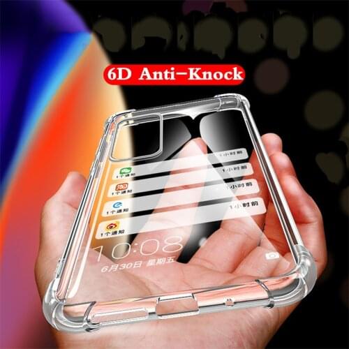 6D Anti-Knock TPU Case for Samsung Galaxy Note 20 Ultra 10 Pro 9 8 A91 A90 A71 A51 A70E A41 A21S A21 A20E A11 A01 Clear Cover