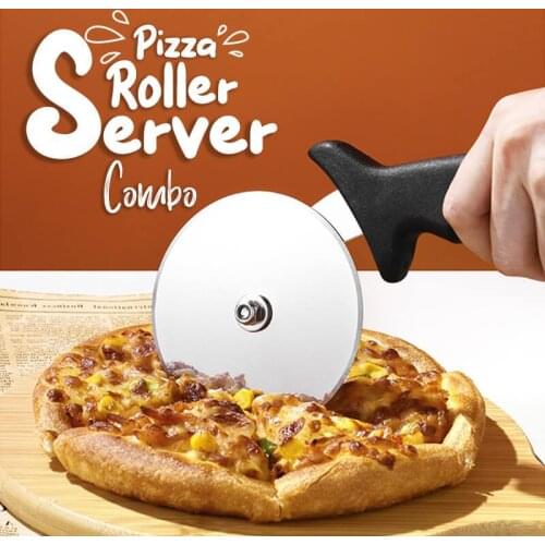 Pizza Roller Server Combo Pizza Wheels & Cutter Round Pizza divider Knife Pastry Pasta Dough Kitchen Tools Baking Cutting Tools
