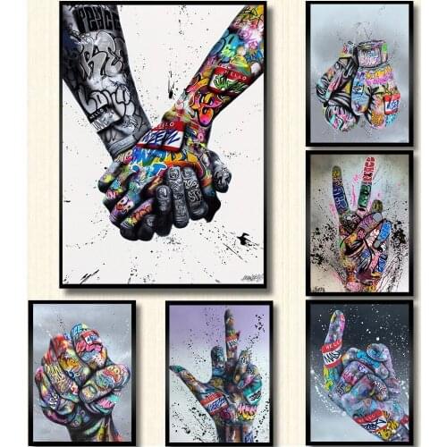 Hands Lips Graffiti Art Canvas Posters And Prints Abstract Street Art Canvas Paintings Wall Art Graffiti Pictures Home Decor