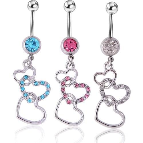 Sexy Belly Button Rings Dangle Surgical Steel Cool Crystal Belly Piercing Ring Simple