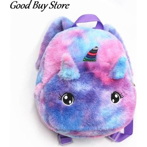 Unicorn Schoolbag Kindergarten Toddler Backpacks Mochila Escolar Children Kids Cute Cartoon Plush School Bags Shoulder Backpack