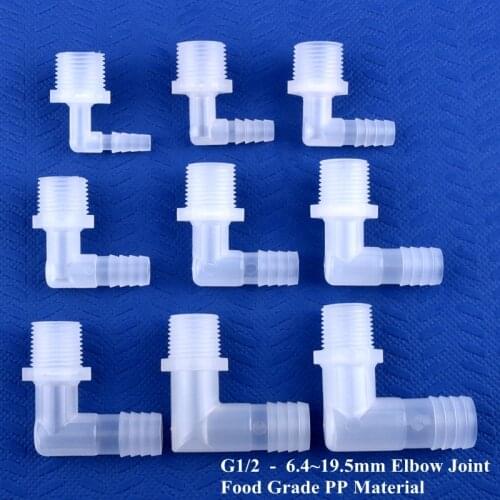 5~200pcs G1/2 To 6.4~19.5mm Food Grade Plastic Pagoda Elbow Connector Garden Irrigation Water Hose Joint Aquarium Tank Fittings