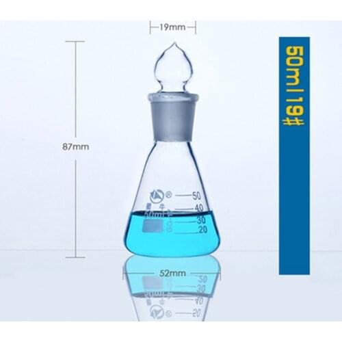 Glass triangle flask with Standard plug Chemistry laboratory conical flask Thicken High Borosilicate glass High temperature