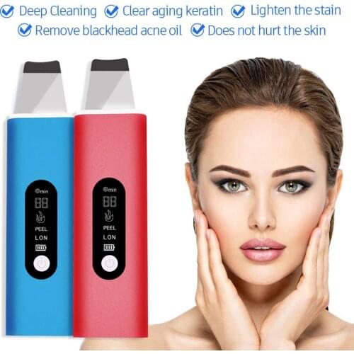 Ultrasonic Skin Scrubber Facial Pore Cleaner Blackhead Remover Skin Scrubber Peeling Facial Lifting Machine Deep Face Cleaning