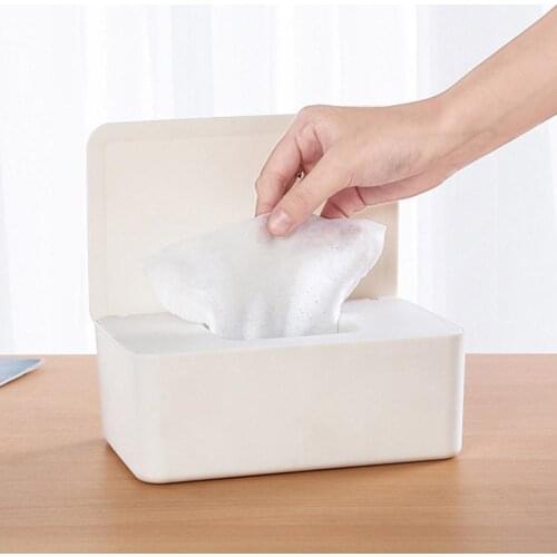 Large Capacity Seal Dust-proof Plastic Tissue Face Cover Storage Box with Lid