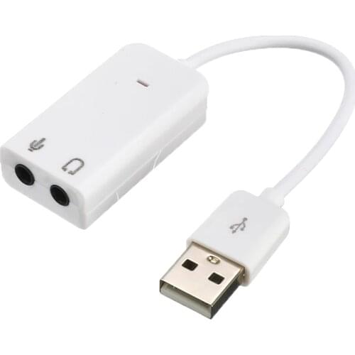 USB to Jack 3.5mm Earphone Sound Card USB 2.0 Sound Card Virtual 7.1 3D External USB Audio Adapter for Notebook PC Laptop