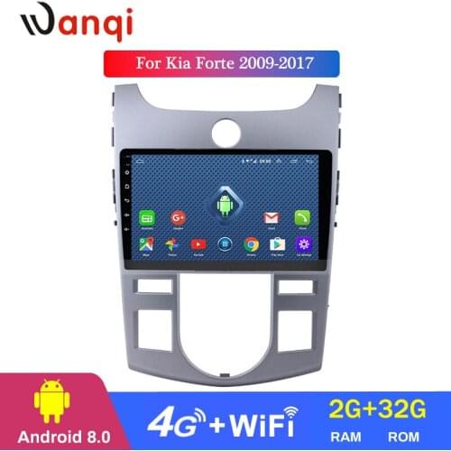 Wanqi 2+32G 4G 3G WIFI Netcom 9 inch HD Screen Car Radio for 2009-2014 KIA forte Auto Manual GPS Navigation Mirror No DVD