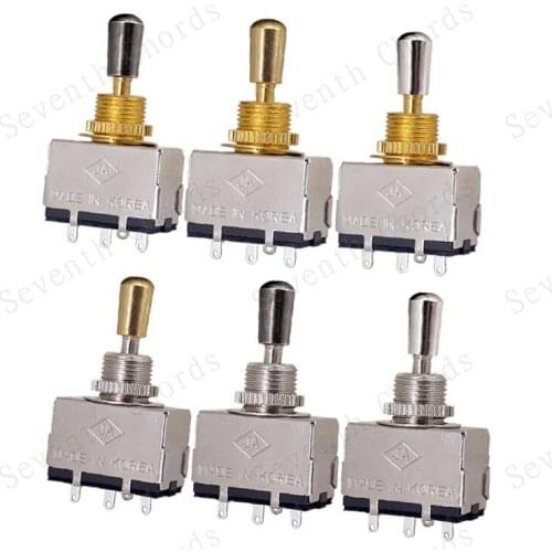 LP Electric Guitar Metal Closed 3-way Pickup Selector Tone Switch Toggle with Brass Knob