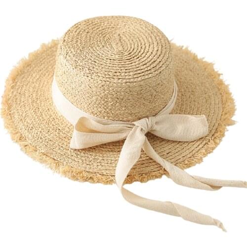 Sea Elegant Adult Women Straw Sun Hat Vacation Outdoor Wide Brim Holiday Protection With Bowknot Casual Fashion Summer Beach