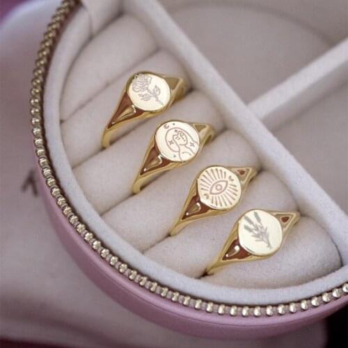 2021 Trend Dream Lover Ring For Woman Couple Jewelry Gold Silver Color Stainless Steel Vintage Aesthetic Finger Female Rings