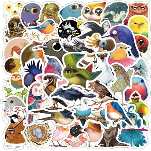 10/30/50PCS Kawaii Animal Bird Cartoon Stickers Skateboard Fridge Phone Guitar Motorcycle Luggage Decal Sticker Fun for Kid Toy