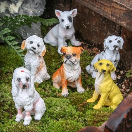 12pcs Miniature Fairy Garden Ornament Decoration Micro Landscape Dog Figurines Dollhouse Resin Decoration For Mini Garden Decor