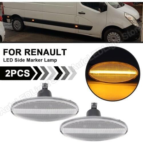 2/6Pcs Smoke/Clear For Renualt Master MK3 Opel Movano MK2 X62 Nissan NV400 Van LED Side Marker Turn Signal Light Lamps Amber