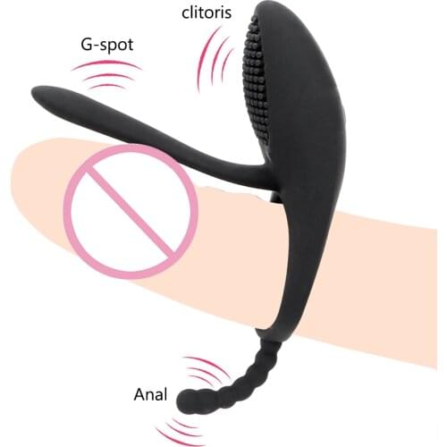 Vibrating Penis Ring Couples Flirt Anal Vagina Stimulation G-spot Vibrator 7 Speed Male Cock Ring Sex Toys for Men